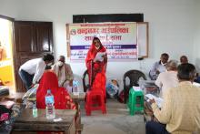 साताैँ गाउँ सभा २०७७ निति तथा कार्यक्रम प्रस्तुत गर्दै उपाध्क्ष